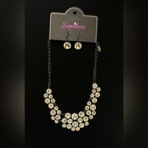 Black and Gold Necklace and Earring Set